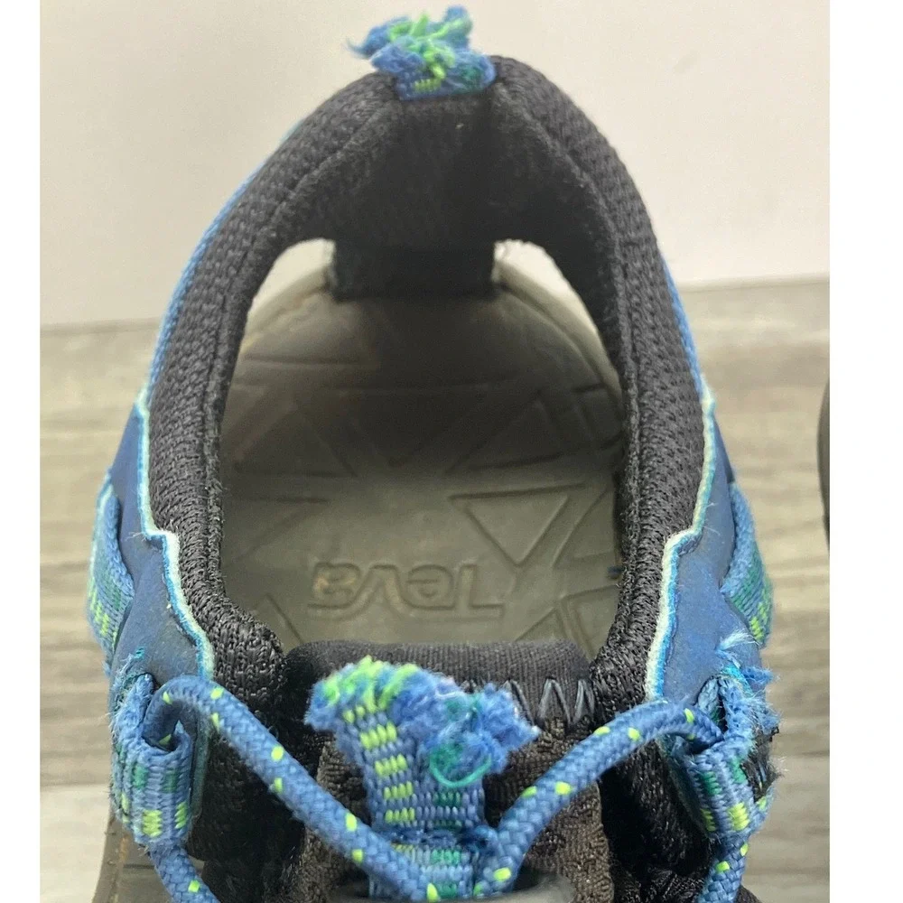 Teva Kids Blue Green Closed Toe Sport Sandals Bungee Water Hiking Shoes Size 12